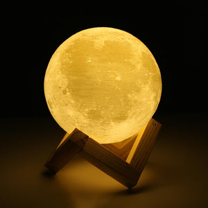 Color Changing Magical Moon Lamp + Wood Stand